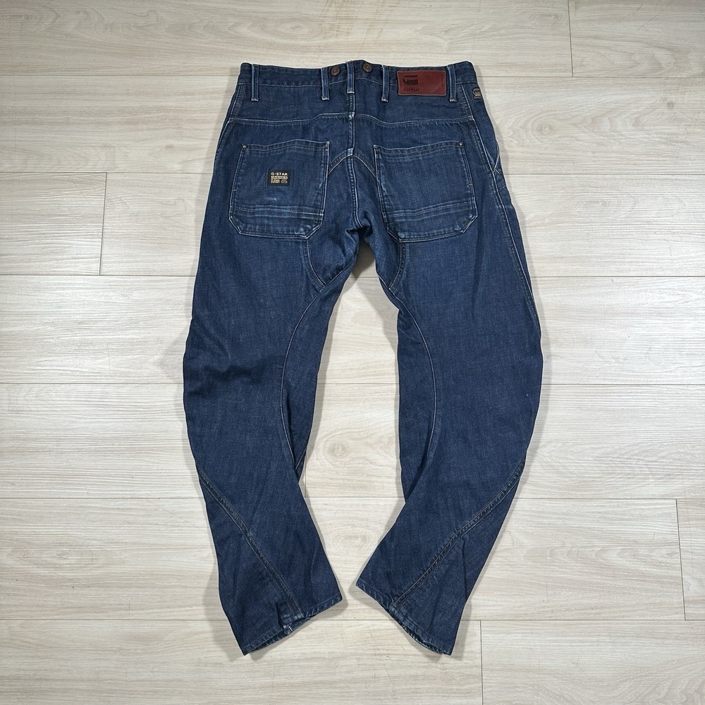 G-Star RAW Arc 3D Slim Tapered Jeans Mens 34x30 Blue Denim Articulated Knee Moto - Picture 2 of 9